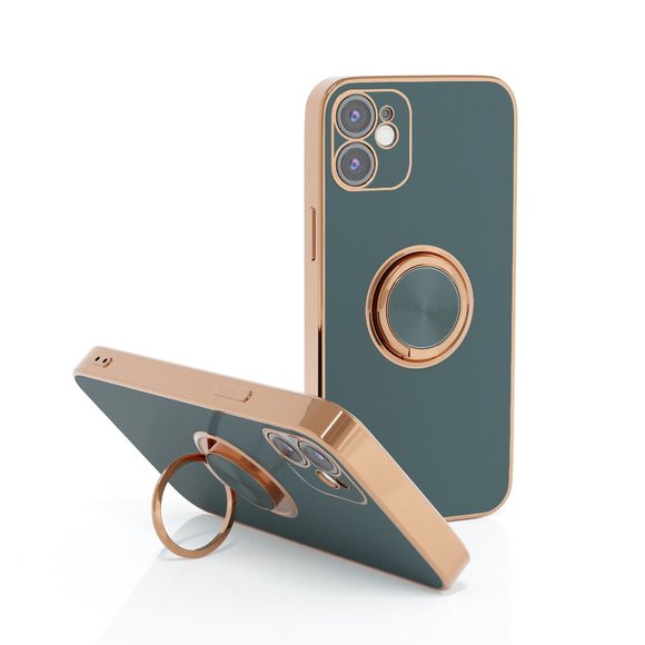 Phone Case with Ring for iPhone 12 Mini Green Sage - Picture 1 of 4